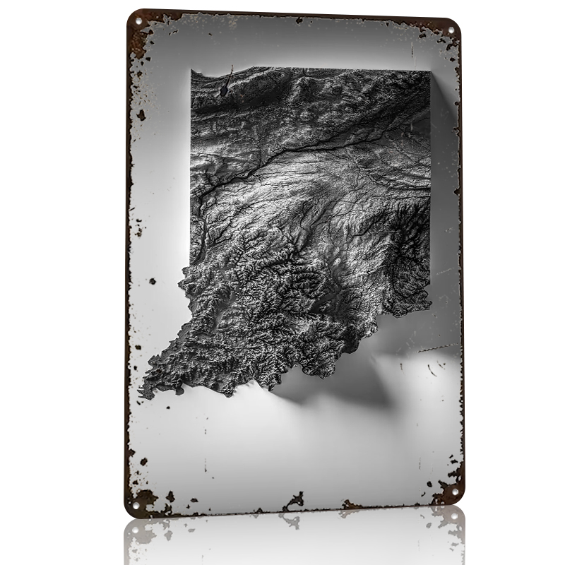 Indiana Topographic Map Printe - Custom Map Poster avaliação e preço