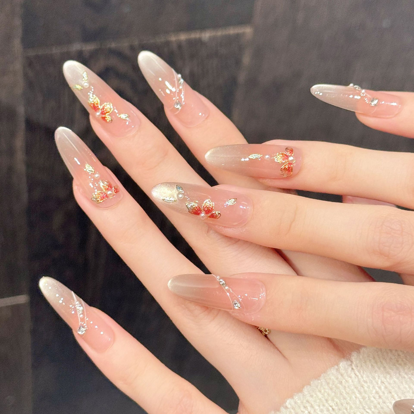 10pcs Handmade Fake Nails Pres - Pressed Flower Art avaliação e preço
