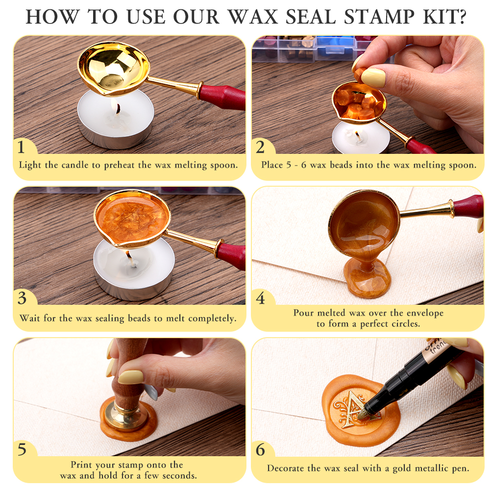 A-Z letter Wax Seal Stamp Kit  - Wax Seal Letter Kit avaliação e preço