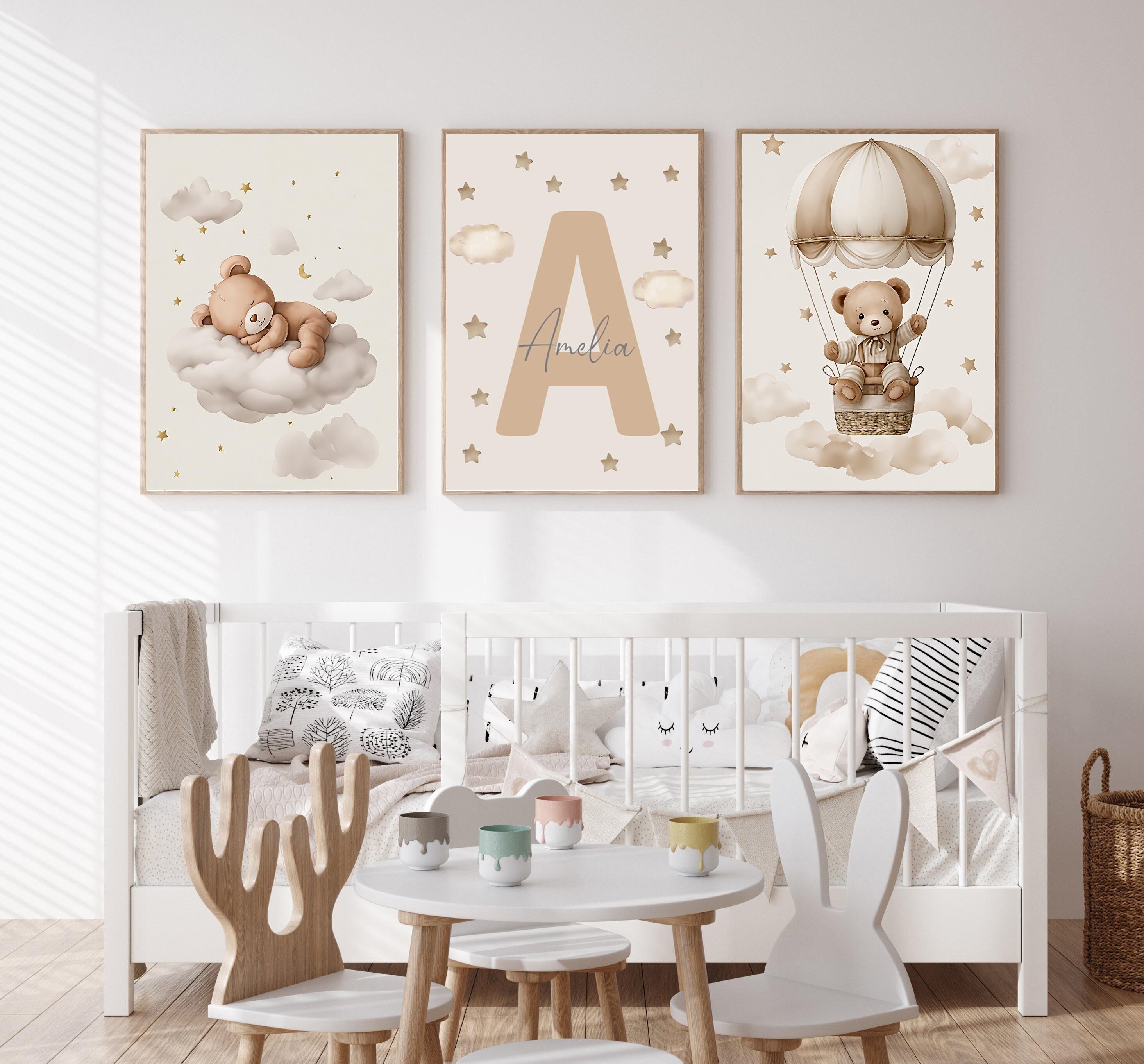 3pcs/set Bohemian Teddy Bear A - Personalized Name Box avaliação e preço