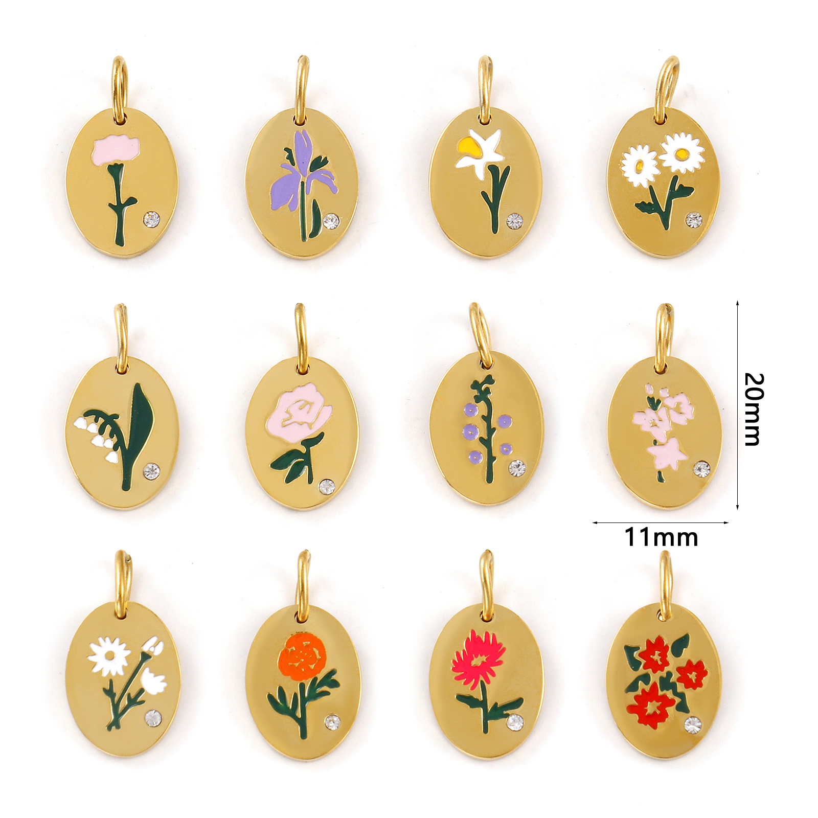 1 Piece 304 Stainless Steel Bi - Birth Flower Necklace avaliação e preço